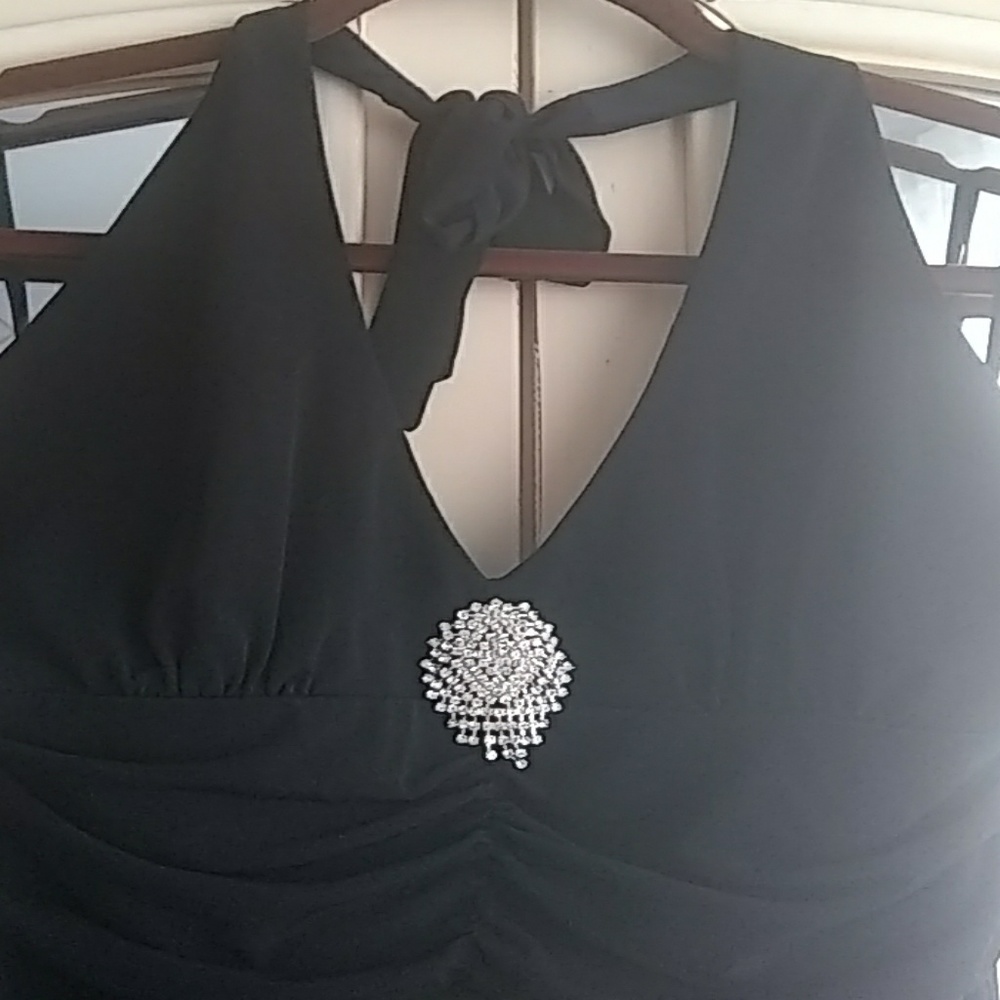 Eliza J black halter jumpsuit.